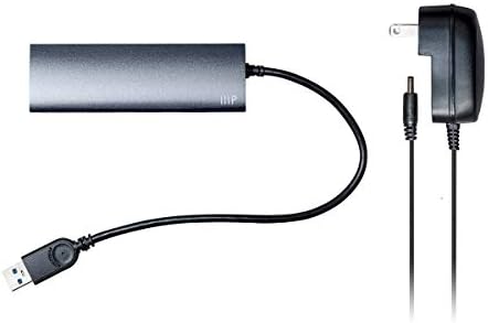 Monoprice USB 3.0 רכזת עם מתאם AC | אלומיניום, 4-יציאה, עד 5 ג'יגה-סיביות
